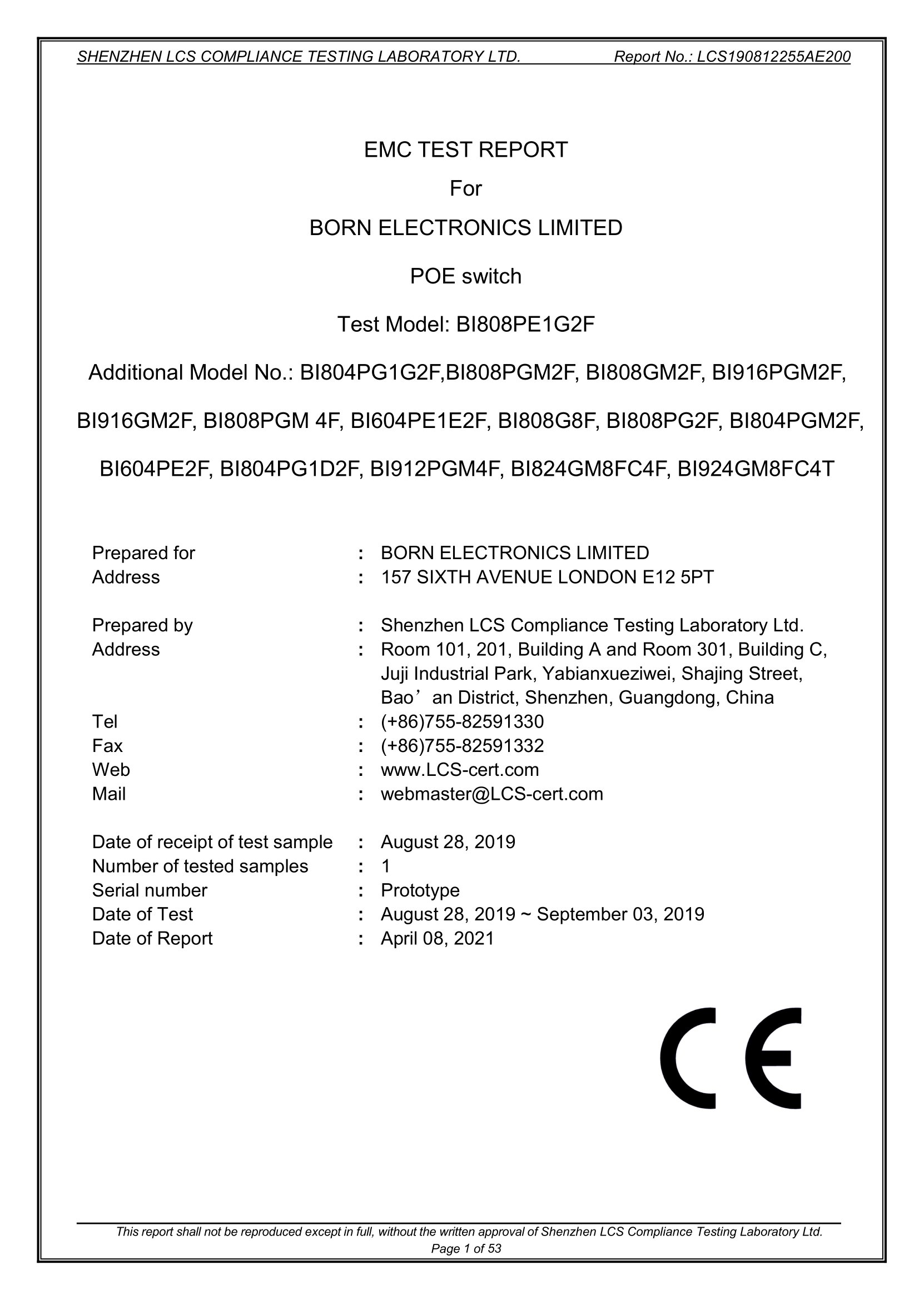 EMC TEST REPORT